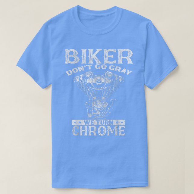 Camiseta Biker Não Vai Cinza Da Ist Chrome Ride (Frente do Design)