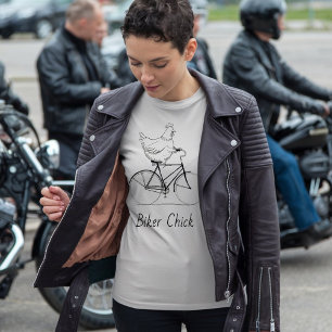 Camiseta Biker Pintinho, Galinha andando de bicicleta