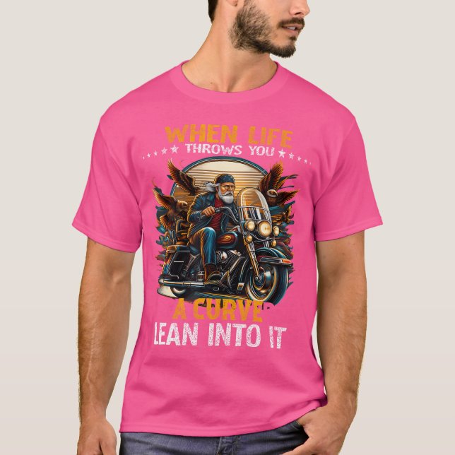 Camiseta Biker Quando A Vida Lhe Joga Uma Curva Para O Vovô (Frente)