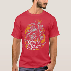 Camiseta Biker Skeleton King Motorcycle Rider Gift