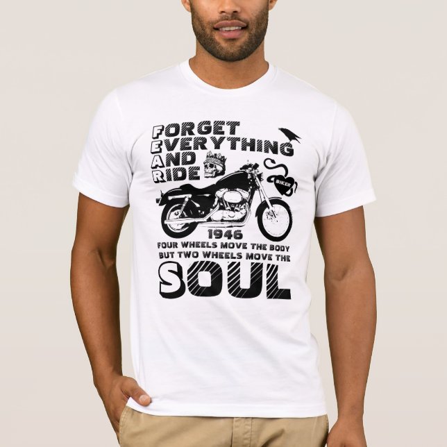 Camiseta Biker Soul, Data Personalizada de Nascimento (Frente)
