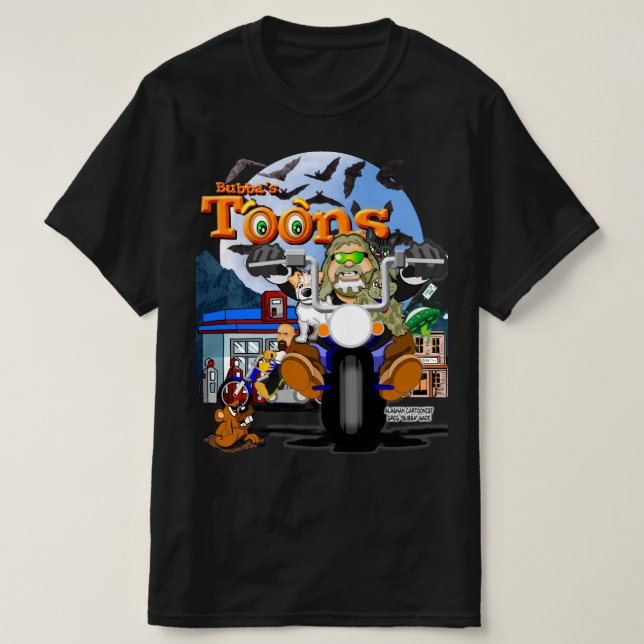 Camiseta Biker Tee do Cartoon de Bubba (Frente do Design)