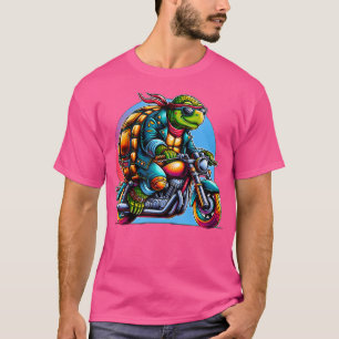 Camiseta Biker Tortoise Riding Motorbike