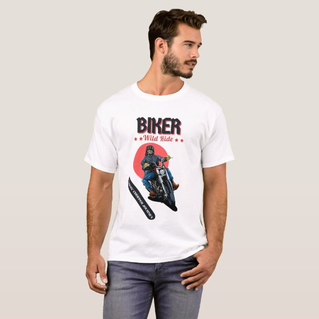 Camiseta BIKER, Wild Ride, Rocha de Chopper (Frente Completa)