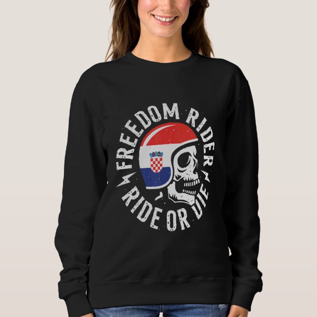 Camiseta Biker with Croatia flag (Frente)