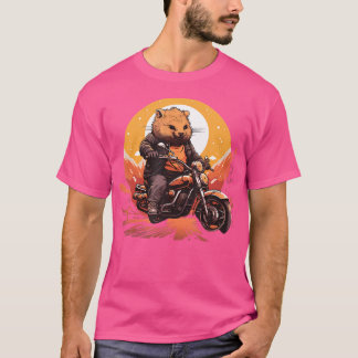 Camiseta Biker Wombat Andando motocicleta