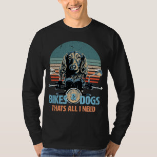 Camiseta Bikes & Cães - Condução De Dachshund De Cabelo Lon