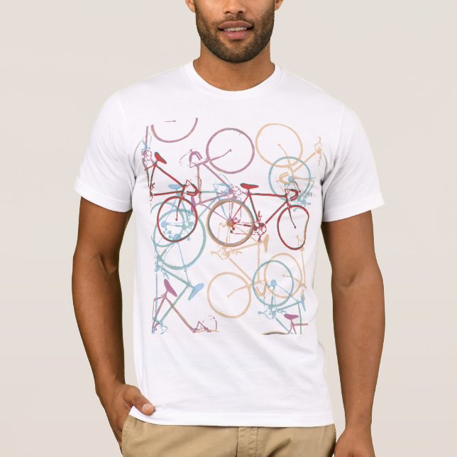 Camiseta Bikes de cores legal (Frente)