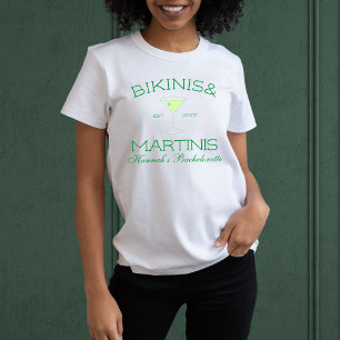 Camiseta Bikinis E Martinis Green Beach Bachelorette
