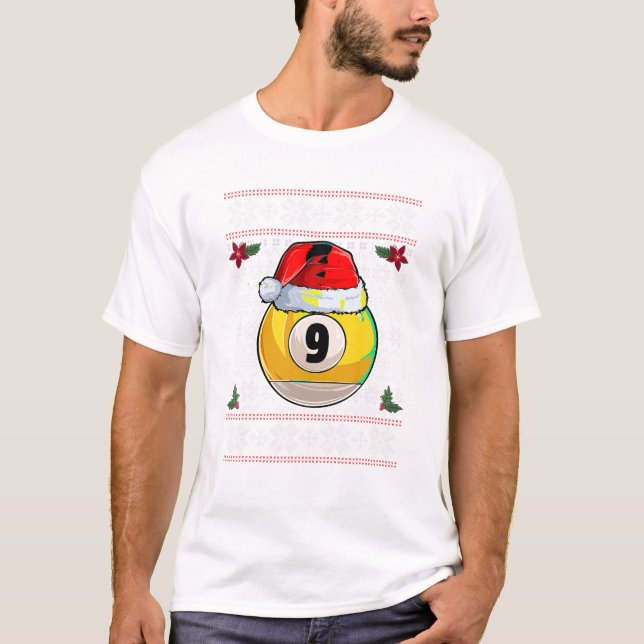Camiseta Bilhar 9 bolas Natal Feio (Frente)