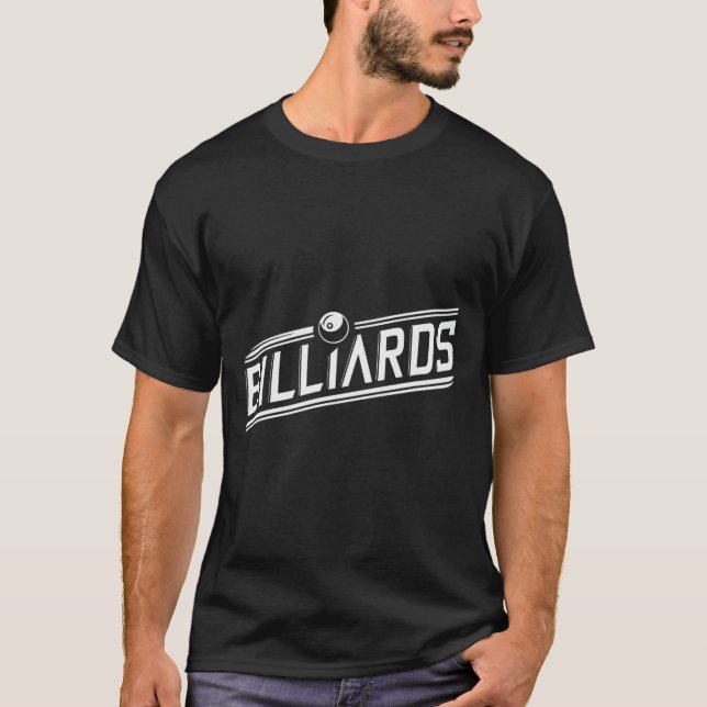 Camiseta "bilhar" - Design de ângulo elegante (Frente)