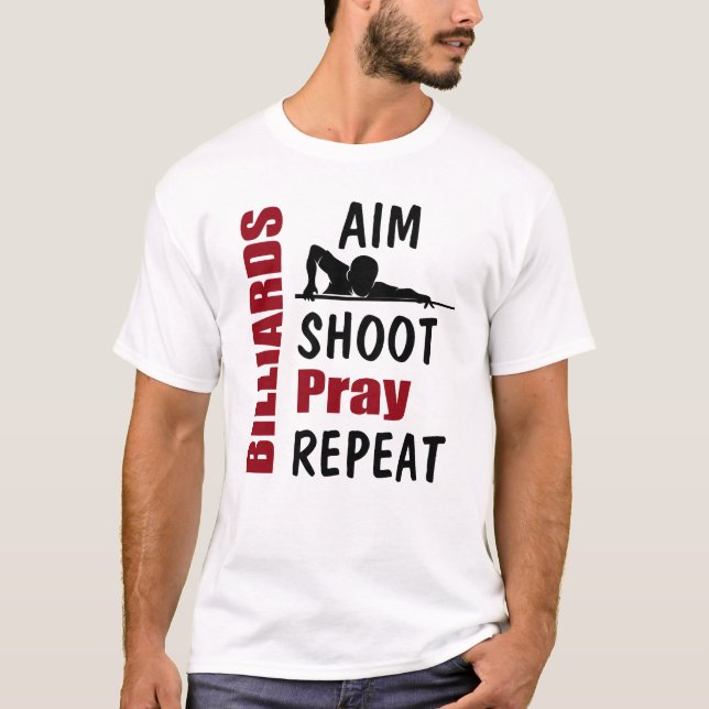 Camiseta Bilhar Divertido Alvo de Tiro de Sinuca (Frente)