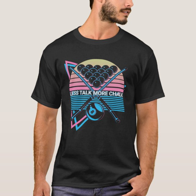 Camiseta Bilhar Retro Menos Conversa Mais Giz (Frente)