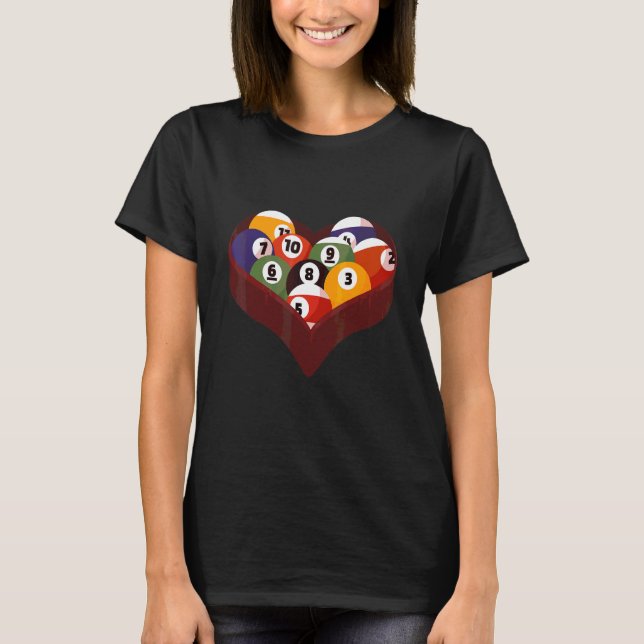 Camiseta Bilhar Sinuca Coração (Frente)