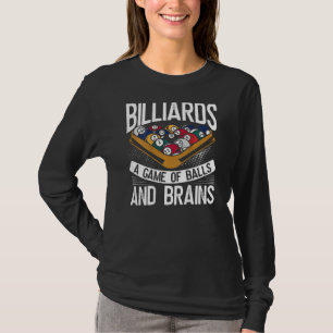 Camiseta Bilhar Uma Jogo De Bolas E Mentes Impressão Poster
