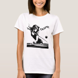 Camiseta Bilhares - A Bola 8. A Menina Engraçada Falhou. Pa