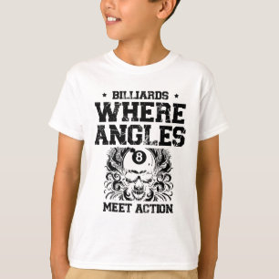 Camiseta Bilhares Onde Os Ângulos Se Encontram Com A Ação B