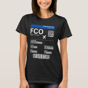 Camiseta Bilhete de embarque Roma FCO Air Ticket Itália Rom