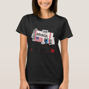Camiseta Bilhete de Passagem Aérea Arvada   Garota De Arvad