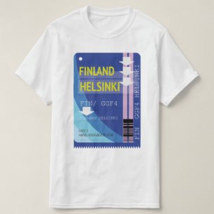 Camiseta Bilhete de viagem de Helsínquia Finlândia