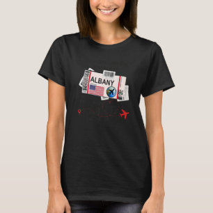 Camiseta Bilhete De Voo Albany Garota Orgulhosa Do Conselho