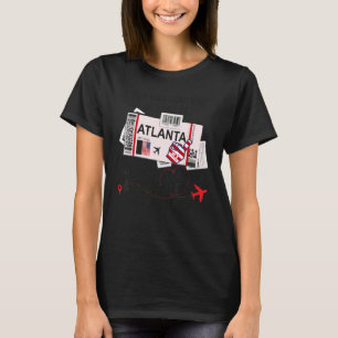 Camiseta Bilhete de Voo Atlanta Rapariga de Atlanta