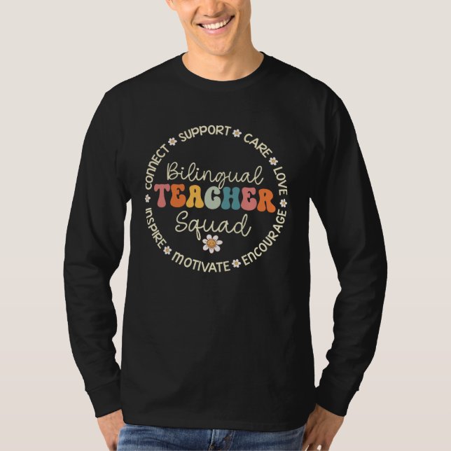 Camiseta Bilingual Teacher Squad Appreciation Week Back to  (Frente)