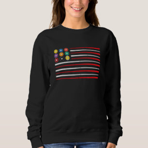 Camiseta Billiard American Flag Cue Piscina Balls Billiard