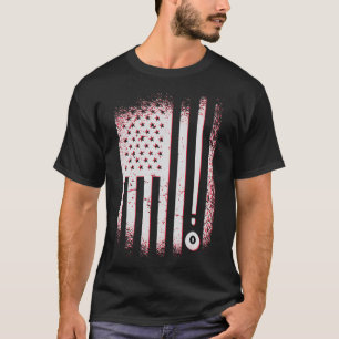Camiseta Billiard American Flag Usa Piscina Jogadores E Bil
