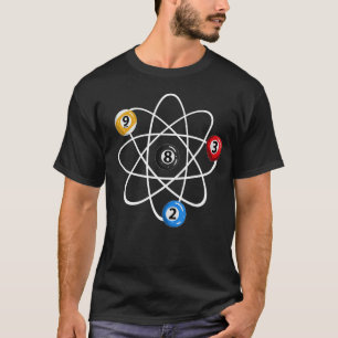 Camiseta Billiard Balls 2, 3, 8, 9, Atom Design Billiard Pl