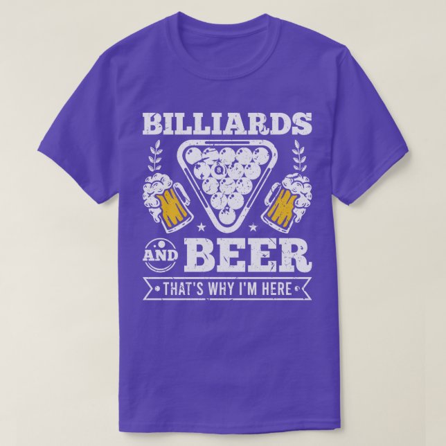Camiseta Billiard Beer Player Piscina Mens Billiard (Frente do Design)