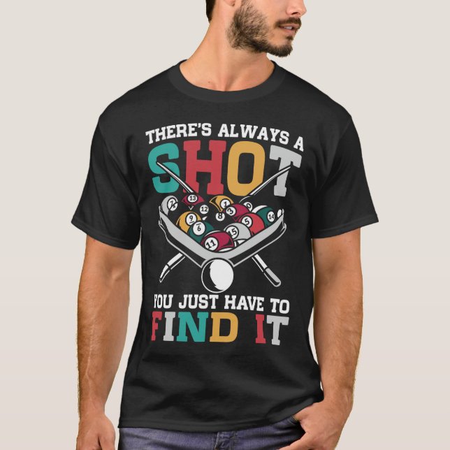 Camiseta Billiard Cote Engraçado 8 Jogador de Bola (Frente)