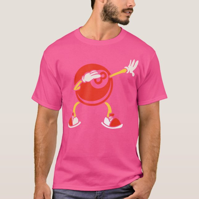 Camiseta Billiard Dab Dance Funny Billiard, Piscina de 8 bo (Frente)