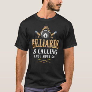 Camiseta Billiard de Vintage de Bola 8 do Jogador de Piscin