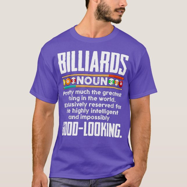 Camiseta Billiard Definition Engraçado Billiard 8 Ball Pisc (Frente)