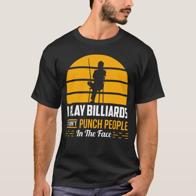 Camiseta Billiard Gift Piscina Jogador Engraçado Tubarão Sa (Frente)