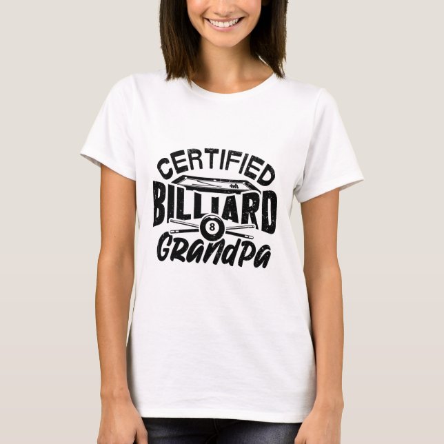 Camiseta Billiard Grandpa Piscina Billiard Player F (Frente)