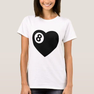 Camiseta Billiard Heart Piscina Player Poll Bal