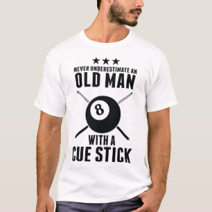 Camiseta Billiard Nunca Subestime Um Velho Com Uma Cue