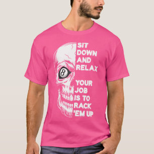 Camiseta Billiard Player Skull Skeleton Billiards Mesa Rac