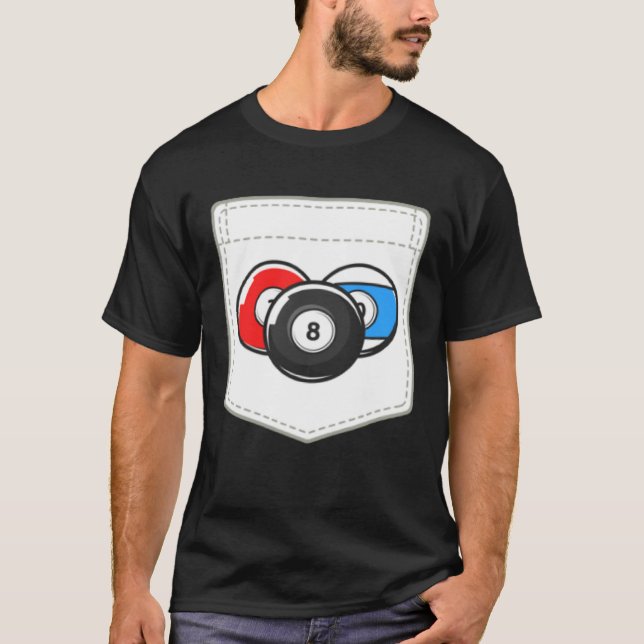 Camiseta Billiard Pool Cute Pocket Ball (Frente)