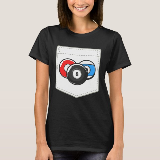 Camiseta Billiard Pool Cute Pocket Ball (Frente)