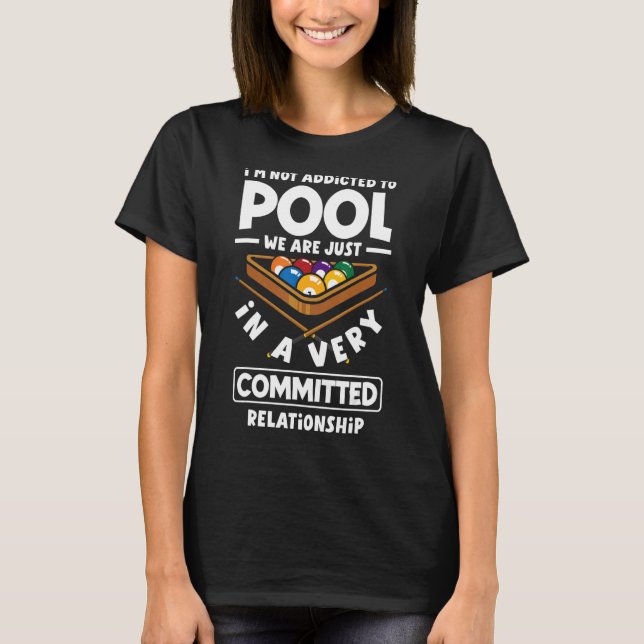 Camiseta Billiard Snooker Player Viciado Em Piscina (Frente)