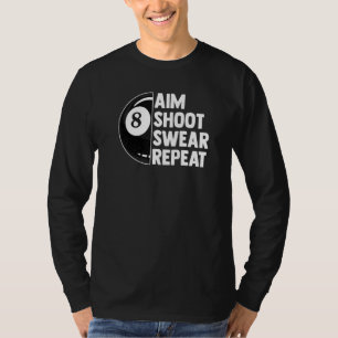Camiseta Billiard Tournament 8 Ball Piscina Aim Shoot Sweot