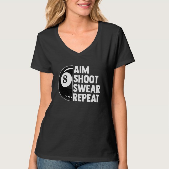 Camiseta Billiard Tournament 8 Ball Piscina Aim Shoot Sweot (Frente)