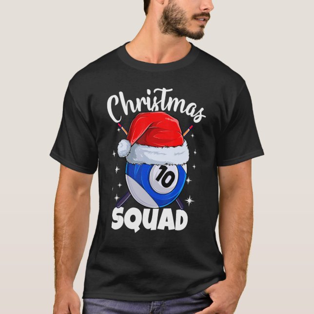 Camiseta Billiards 10 Ball Christmas Squad Balls Billi (Frente)