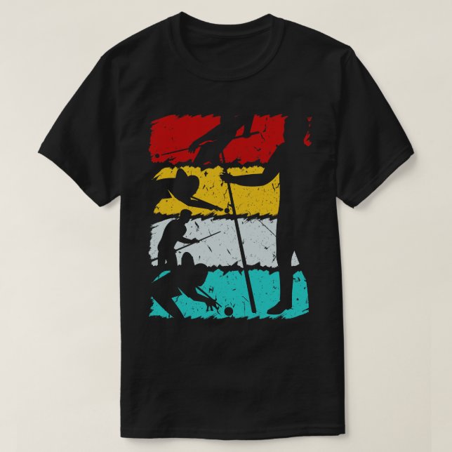 Camiseta Billiards 8 Ball Retro Design para Piscina Player  (Frente do Design)