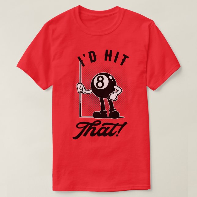 Camiseta Billiards 8ball Piscina de toon engraçada (Frente do Design)