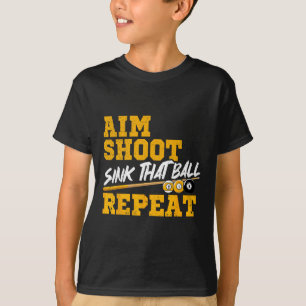 Camiseta Billiards Aim Shoot Sink Que Bola Repete A Piscina