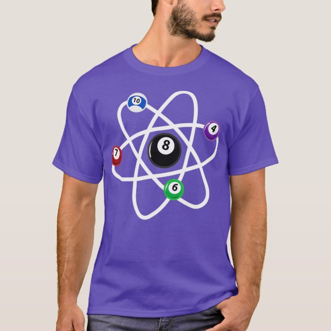Camiseta Billiards Atom Science 8Ball Piscinas (Frente)